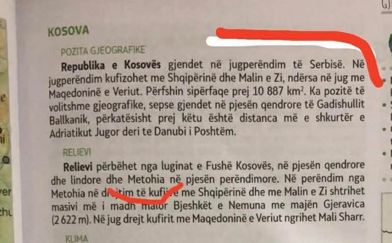 Skandal: Kosovo u okviru Srbije i kao metohija u knjizi školske geografije Severne Makedonije
