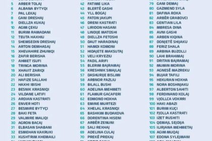 Ovo je lista AAK-a na izborima 28. decembra.