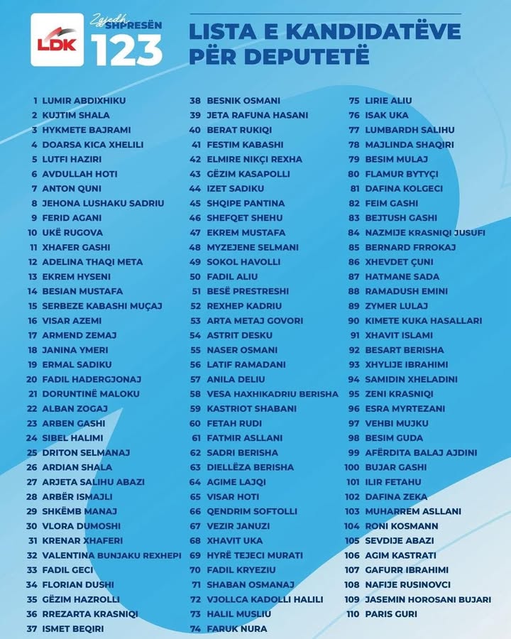 Ovo je lista DSK na izborima 28. decembra.