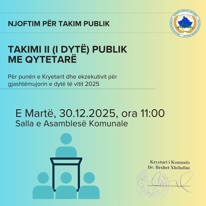 NAPOMENA ZA UZIMANJE II (DUST) JAVNOSTI Sa citetaterima se objavljuje svim građanima opštine Dragaš, grupama int…