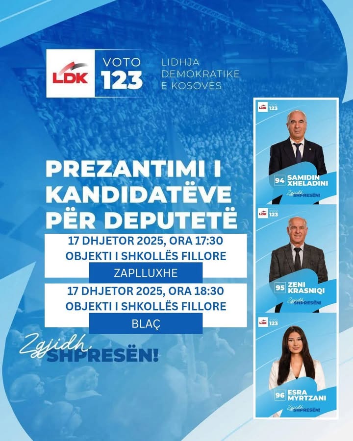 DSK – Ogranak u Dragašu pokreće dnevni red izborne skupštine za 28. decembar ogranak K Demokratske lige…