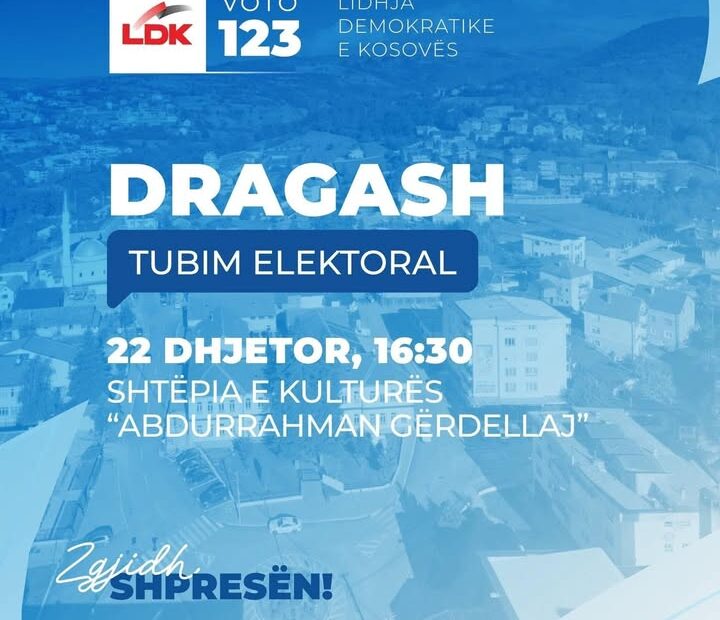 NJOFTIM iz DSK Ogranak Dragaš Demokratski savez Kosova domaćin je centralnog izbornog skupa u opštini Dragaš,…