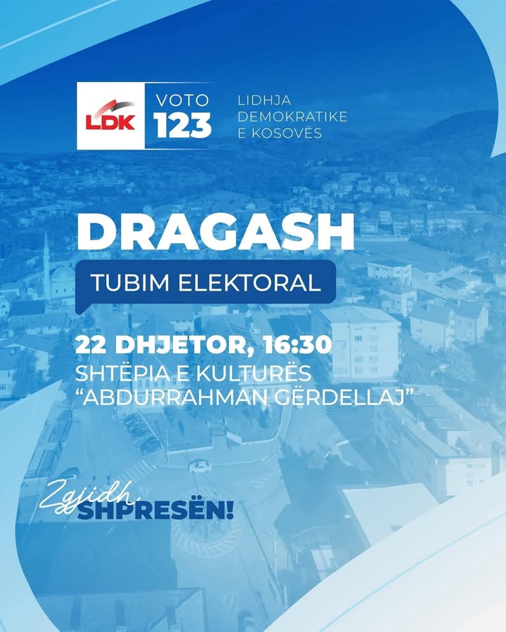 NJOFTIM iz DSK Ogranak Dragaš Demokratski savez Kosova domaćin je centralnog izbornog skupa u opštini Dragaš,…