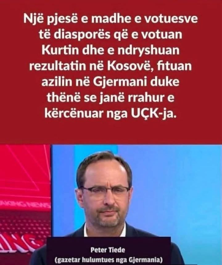 Nemački novinar: Deo dijaspore koji je izglasao da je Kurti dobio azil u Nemačkoj Peter Tiede, istraživački novinar iz…