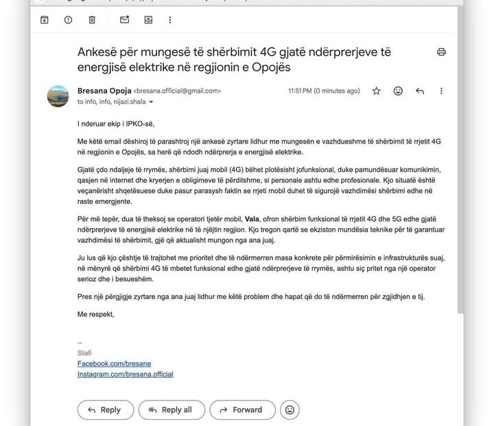 Stanovnici Opoje žale se na odsecanje 4G mreže IPKO tokom nedostatka struje Bresane Page je reagovao pu…