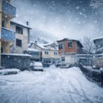 Dimri ka mbuluar fshatin Brod me bardhësi.