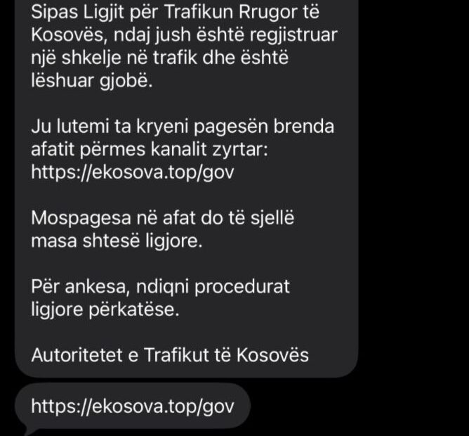 Kosovska policija upozorava na lažne SMS zbog kazni u saobraćaju Kosovska policija prijavila je građane…