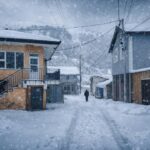 Dimri ka mbuluar fshatin Brod me bardhësi.