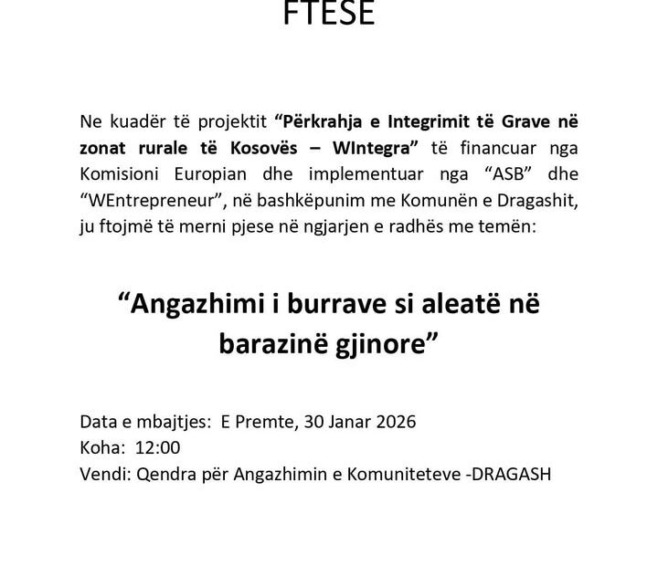 Rasprava o ulozi muškaraca kao saveznika u ravnopravnosti polova u Dragašu Pod odugovlačenjem projekta…