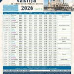 Publikohet vaktia e Ramazanit 2026 Është publikuar zyrtarisht vaktia e muajit të shenjtë të Ramazanit për vitin 2026.