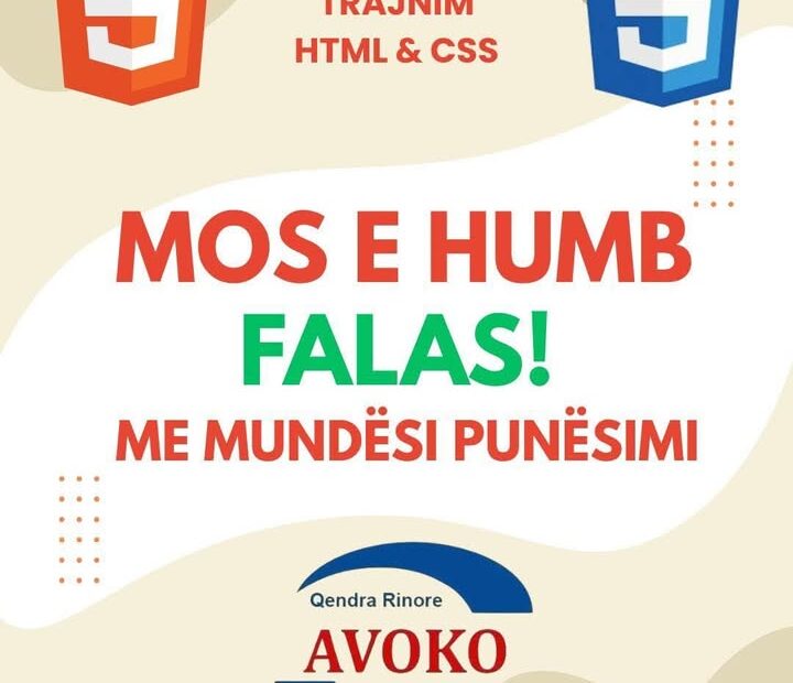 Poziv da prisustvuju besplatnom kursu za HTML & CSS Dobra prilika za mlade i zainteresovane da…