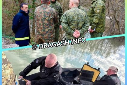 Albanske snage i KSF prate istraživanje reke Met za nestalu osobu albanskih oružanih snaga…