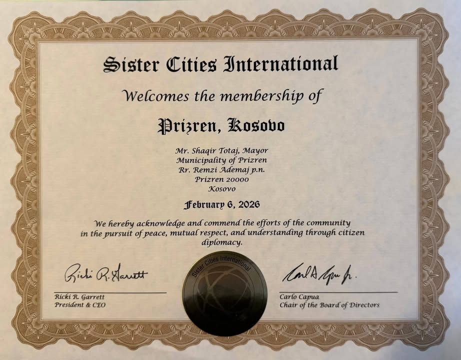 Prizrenska opština pripada sa punim pravima u Međunarodnoj zajednici sestrinskih gradova Prizren je članica…