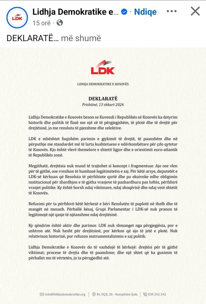 Gradonačelnik Dragaš podržava izjavu DSK o neuspehu u sprovođenju rezolucije u Parlamentu, gradonačelnika opštine Dragaši…