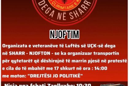 Protest sa motom Pravda, a ne politika 17. februara u Prištini Dragaš .C. Organizacija ratnih veterana…