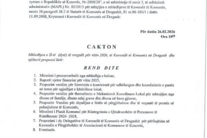 26. februara, Drugi sabor Gradske skupštine Dragaša Grada Dragaša ima c…