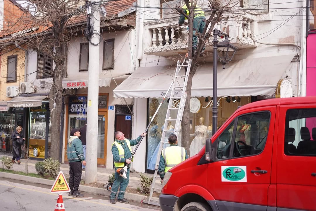 Direkcija za javne usluge Prizrena u Prizrenu dolazi do akcije orezivanjem…