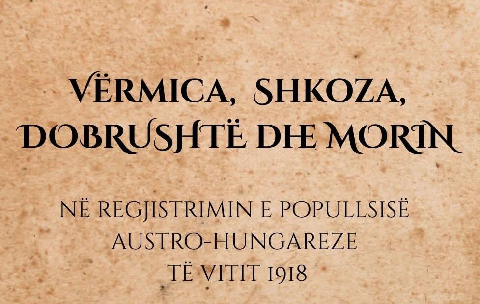 Autro – ugarski registracioni materijal objavljen 1918. godine za Vremicu, Skazu, Dobrustu i Morin