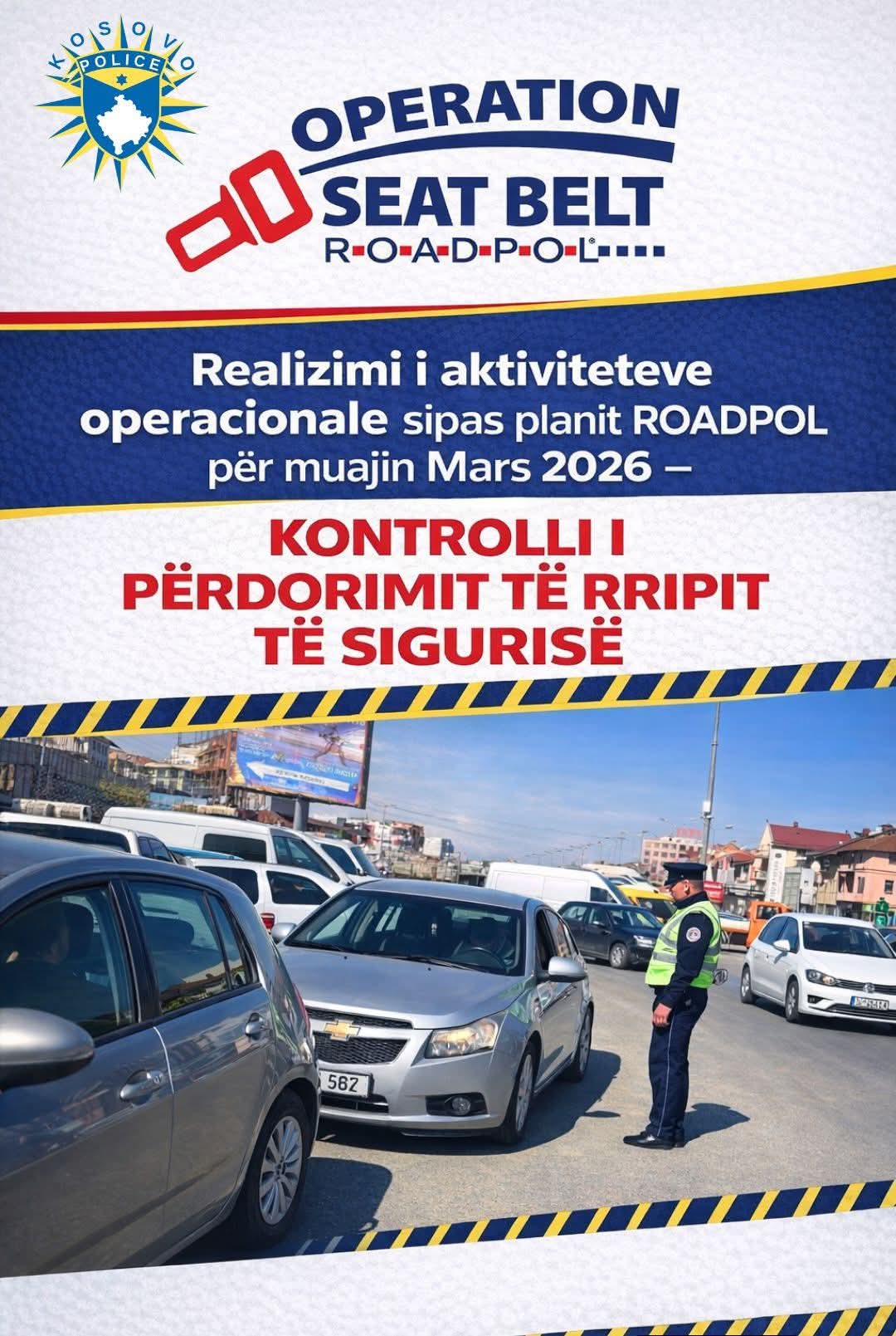 Kontrolle të shtuara në trafik – 761 gjoba për mosvendosje të rripit të sigurisë gjatë marsit