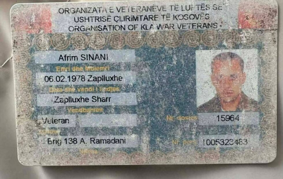 Ndahet nga jeta Afrim Sinani, veterani i UÇK-së nga Zaplluxha e Dragashit