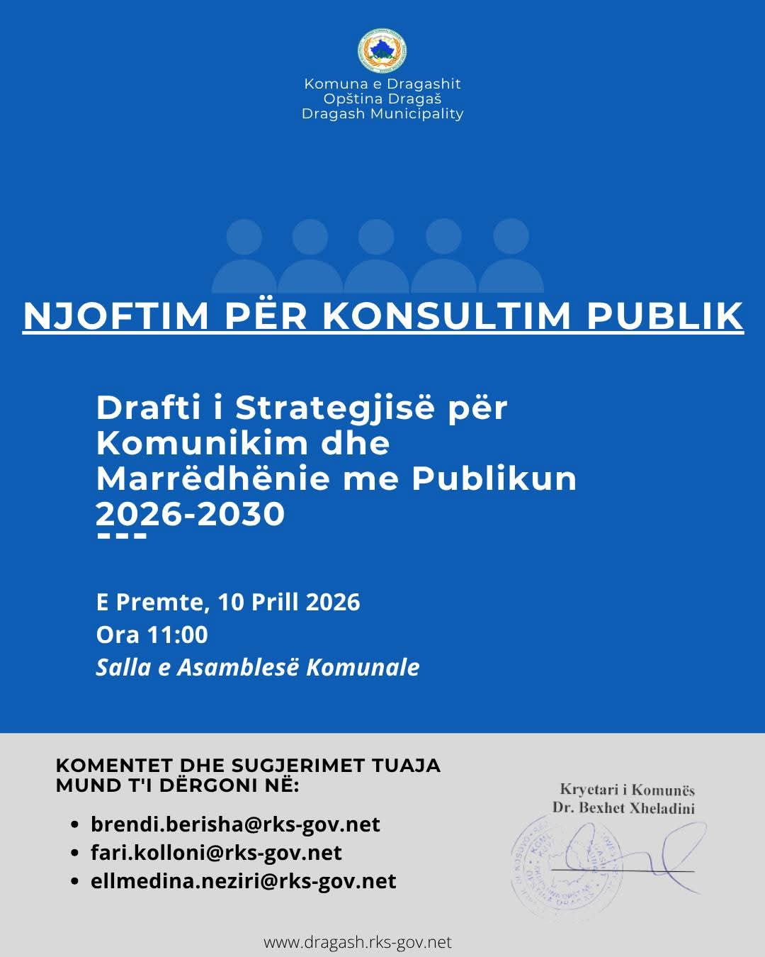 Komuna e Dragashit hap konsultimin publik për Strategjinë e Komunikimit 2026–2030