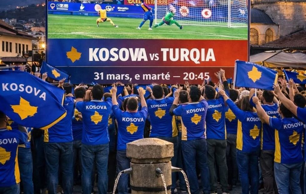 Ndeshja Kosovë – Turqi transmetohet në ekran të madh në Shatërvan të Prizrenit