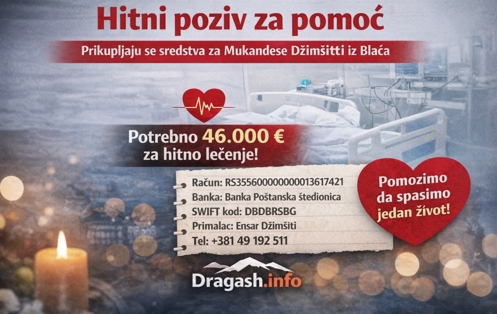 Apel za pomoć: Prikupljaju se sredstva za lečenje Mukadese Xhimshiti iz Blača